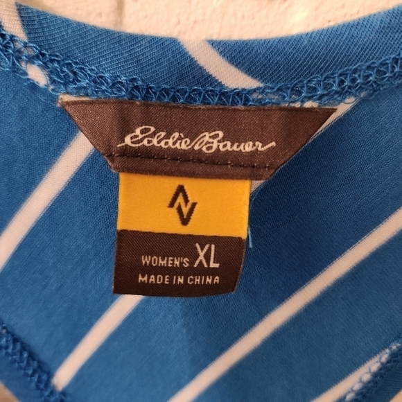 Eddie Bauer Blue Striped Tank Top XL - Picture 2 of 8